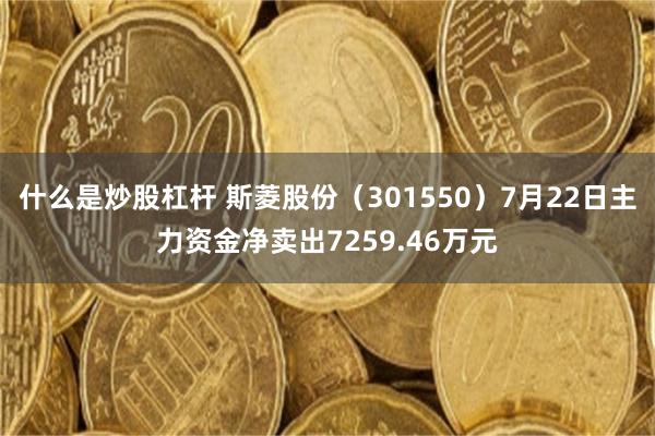什么是炒股杠杆 斯菱股份（301550）7月22日主力资金净卖出7259.46万元