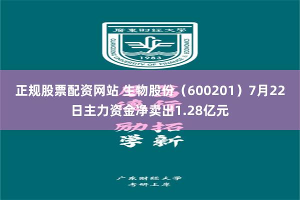 正规股票配资网站 生物股份（600201）7月22日主力资金净卖出1.28亿元