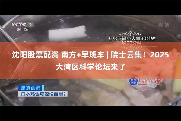 沈阳股票配资 南方+早班车 | 院士云集！2025大湾区科学论坛来了