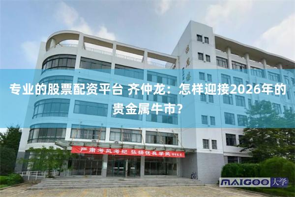 专业的股票配资平台 齐仲龙：怎样迎接2026年的贵金属牛市？