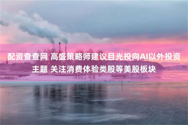 配资查查网 高盛策略师建议目光投向AI以外投资主题 关注消费体验类股等美股板块