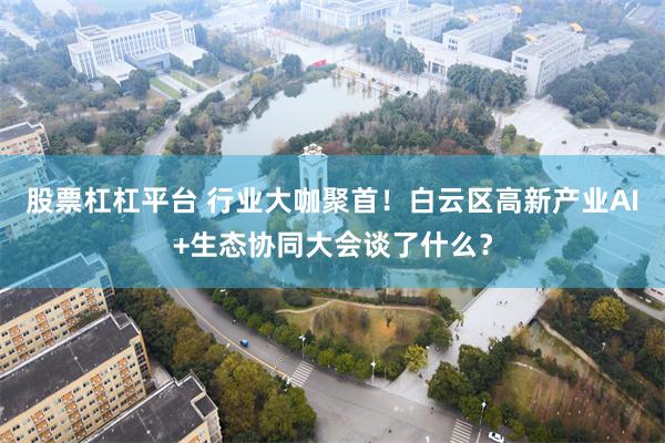 股票杠杠平台 行业大咖聚首！白云区高新产业AI+生态协同大会谈了什么？