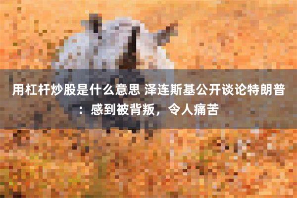 用杠杆炒股是什么意思 泽连斯基公开谈论特朗普:感到被背叛,令人痛苦